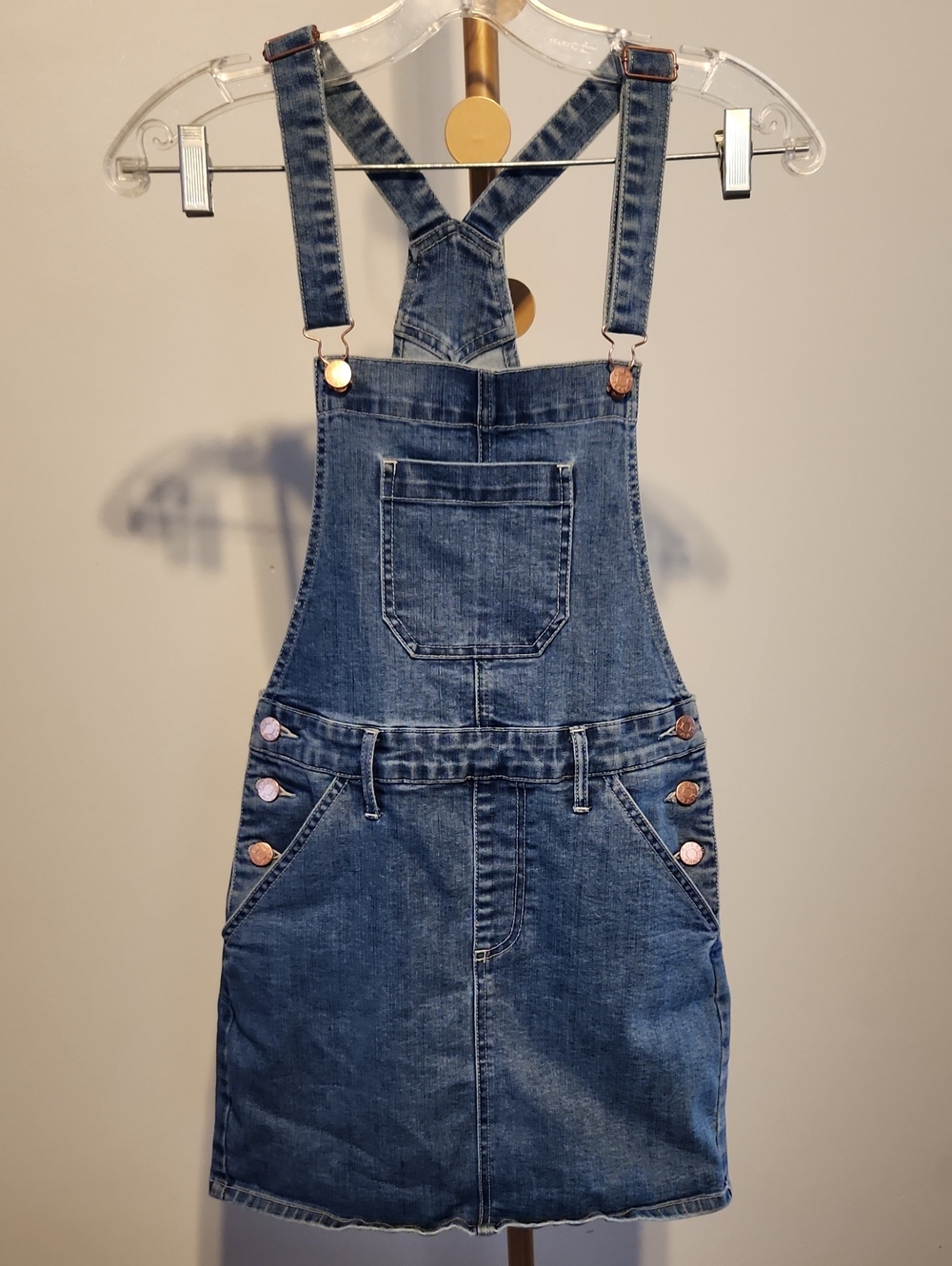 Guess Light Blue Denim Overall Style Dress